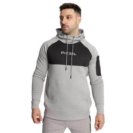 Polera con Capucha Picsil Urban Hombre Premium Gris